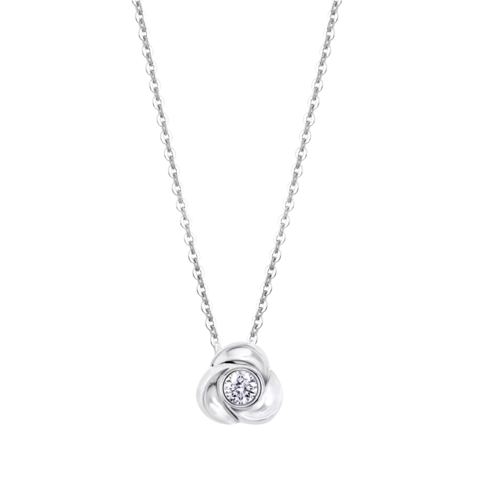 COLLAR FLOR LOTUS SILVER PURE ESSENTIAL LP3059-1/1 PLATA, MUJER