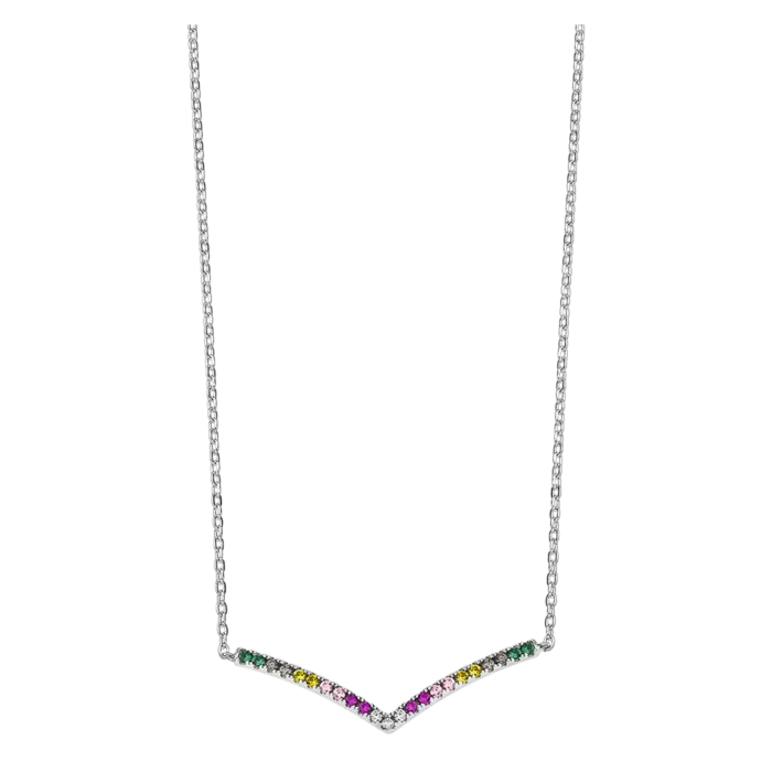 Collar Lotus Silver Rainbow LP1992-1/2 Plata Mujer