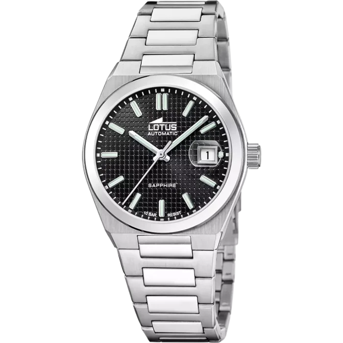RELOJ LOTUS AUTOMATIC 18999/4 NEGRO CORREA DE ACERO INOXIDABLE 316L HOMBRE