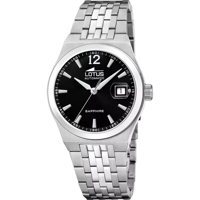 RELOJ LOTUS AUTOMATIC 19000/5 NEGRO CORREA DE ACERO INOXIDABLE 316L HOMBRE