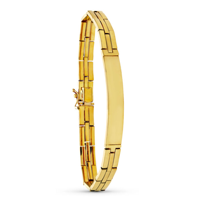 18K PULSERA ESCLAVA ORO AMARILLO PANTHER CABALLERO LONGIUTD 20CM ANCHO 6 MM