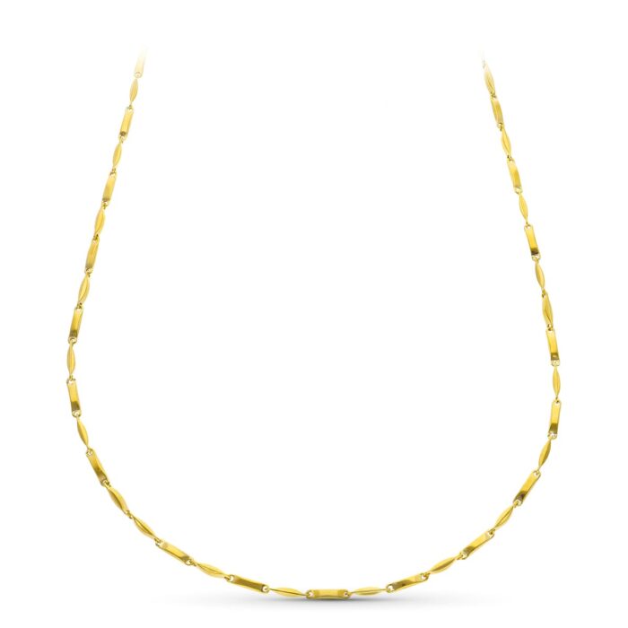 18K CADENA ORO AMARILLO TRAMOS HUECA 60CM 2.5 MM