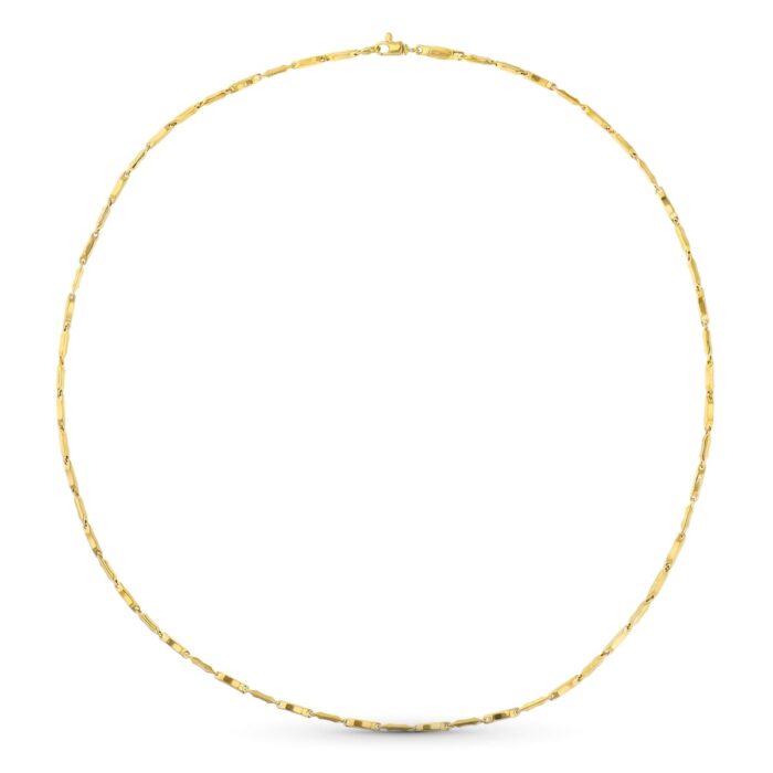 18K CADENA ORO AMARILLO TRAMOS HUECA 60CM 2.5 MM