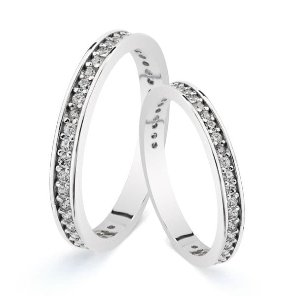 18K ALIANZA ORO BLANCO CIRCONITA 3 MM