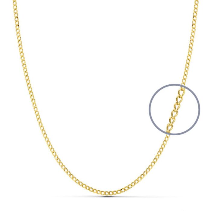 18K CADENA ORO AMARILLO BARBADA HUECA 50X1.