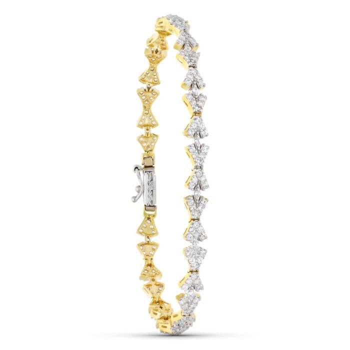 18K PULSERA ORO BICOLOR 19.5 CM