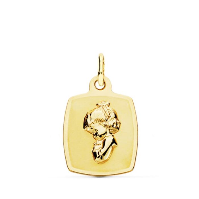 18K MEDALLA ORO AMARILLO VIRGEN NIÑA 19X13 MM