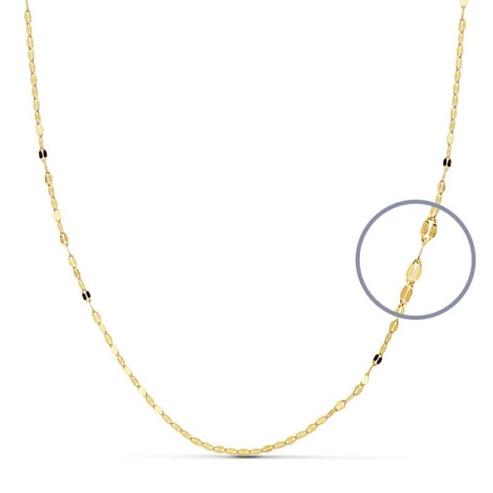 18K CADENA ORO AMARILLO MACIZA  DIAMANTADA 50CM 1 MM