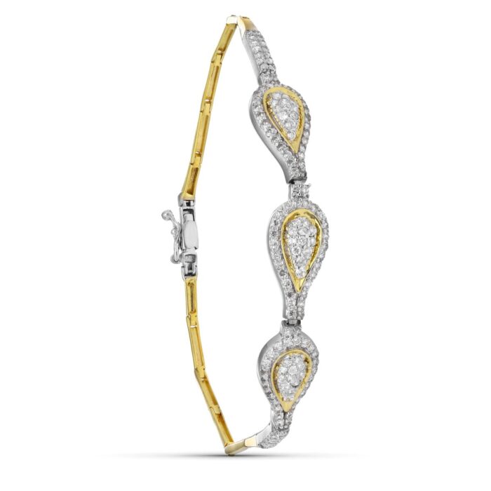 18K PULSERA ORO BICOLOR CIRCONITA MOTIVOS 19CM
