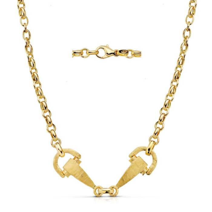 18K COLLAR ESTRIBOS ORO AMARILLO 48 CM