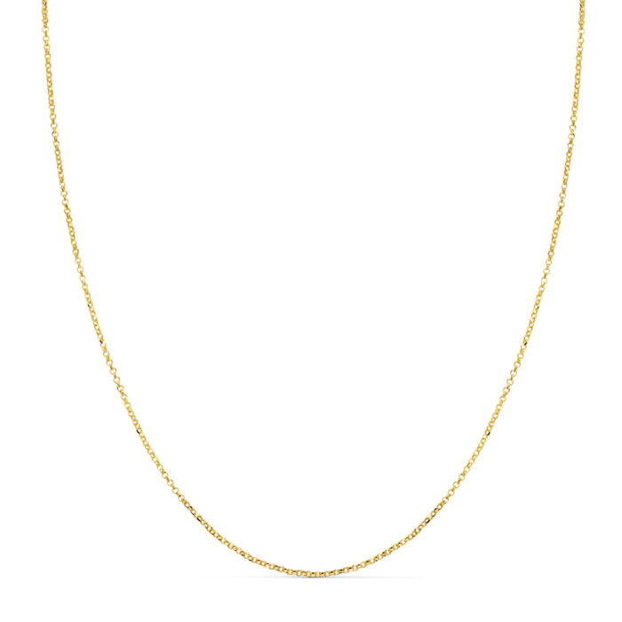 18K CADENA ORO AMARILLO ROLO HUECA DIAMANTADA ANCHO: 1MM. LARGO: 45CM