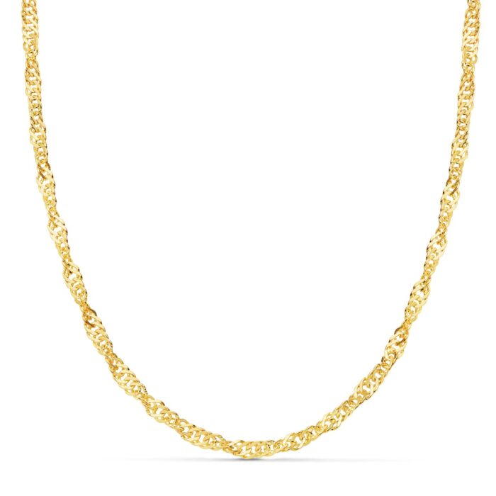 18K CADENA ORO AMARILLO MACIZA SINGAPUR 50CM 4 MM
