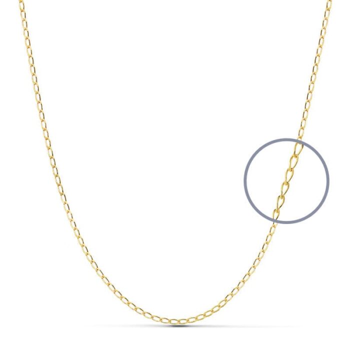 18K CADENA ORO AMARILLO MACIZA BILBAO  60CM 0.9 MM 2.40 GR