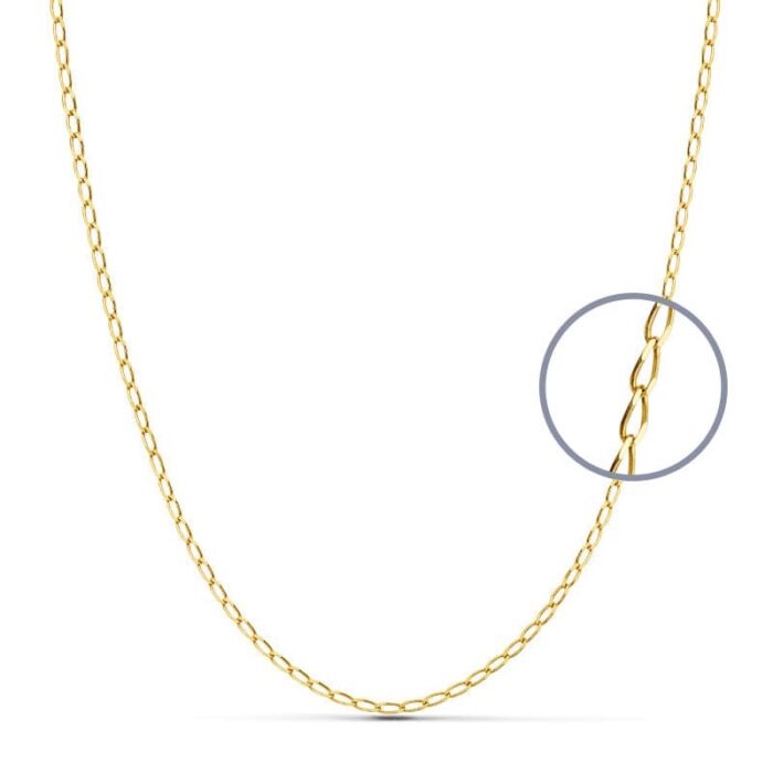 18K CADENA ORO AMARILLO MACIZA BILBAO 60CM 1.2 MM