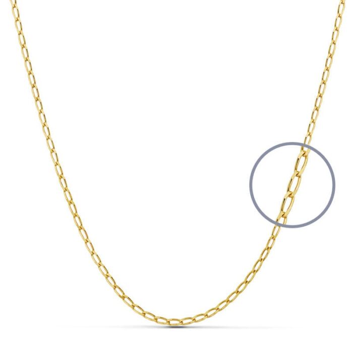 18K CADENA ORO AMARILLO MACIZA BILBAO 60CM 1.7 MM