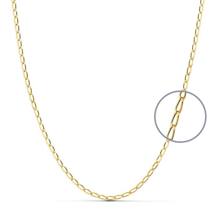 18K CADENA ORO AMARILLO MACIZA BILBAO 60CM 2 MM