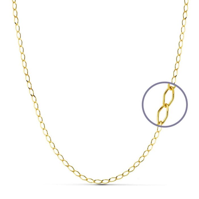 18K CADENA MACIZA ROMBO ORO AMARILLO 35 CM 1.75 MM 1.70 GR