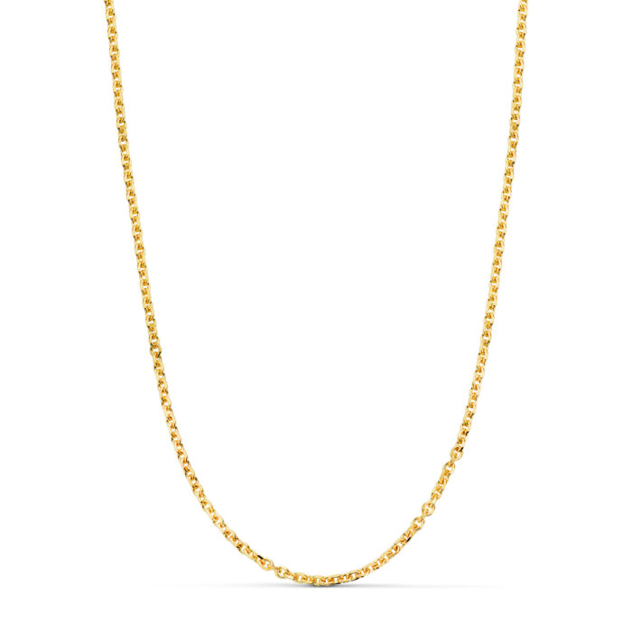 18K CADENA ORO AMARILLO MACIZA FORZADA ESLABON TALLADO. ANCHO: 2,3 MM LARGO: 60CM