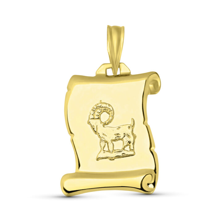 18K HOROSCOPO ORO AMARILLO ARIES PERGAMINO
