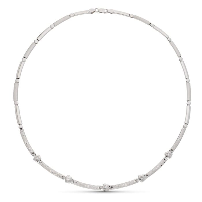 18K GARGANTILLA ORO BLANCO TRAMOS TALLADA