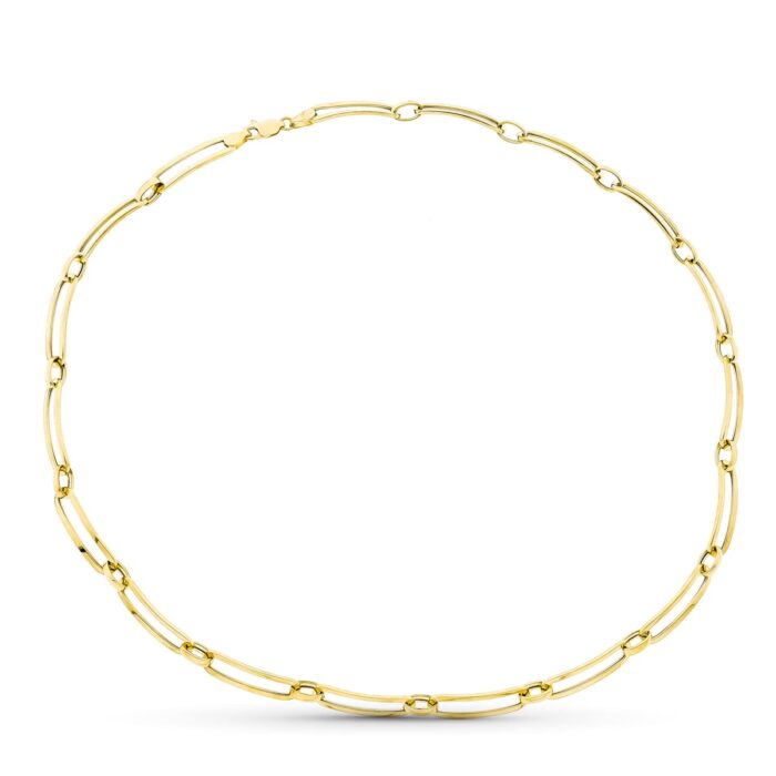 18K GARGANTILLA ORO AMARILLO ESLABON ALARGADO