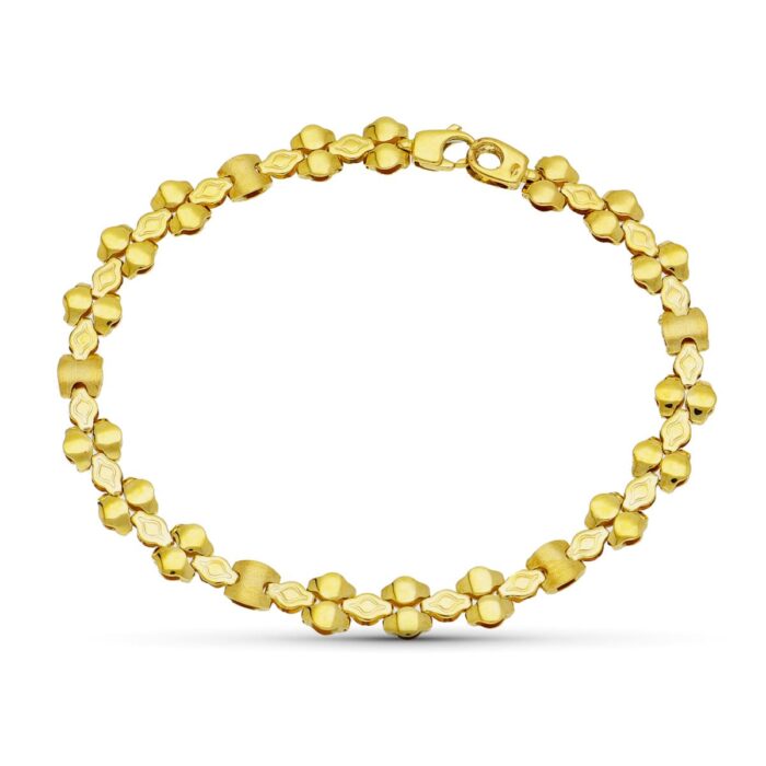 18K PULSERA ORO AMARILLO MATE Y BRIILO