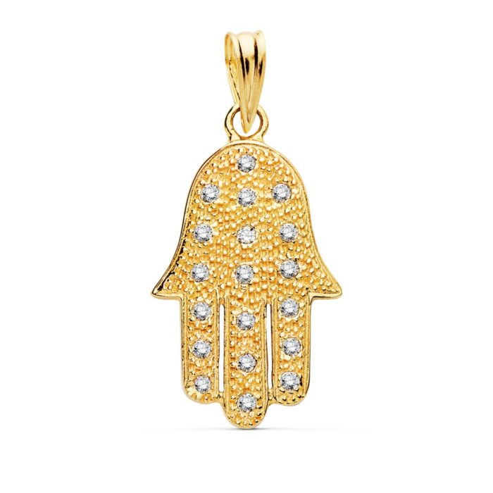 18K COLGANTE ORO AMARILLO MANO FATIMA 22X15 MM
