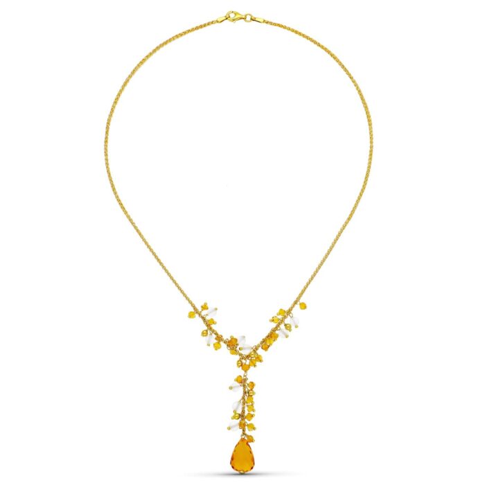 18K GARGANTILLA ORO AMARILLO PIEDRAS COLOR