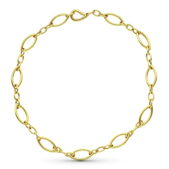 18K GARGANTILLA ORO AMARILLO ESLABON OVAL HUECA 43 CM