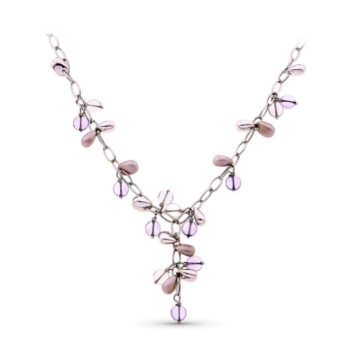 18K GARGANTILLA ORO BLANCO PIEDRAS