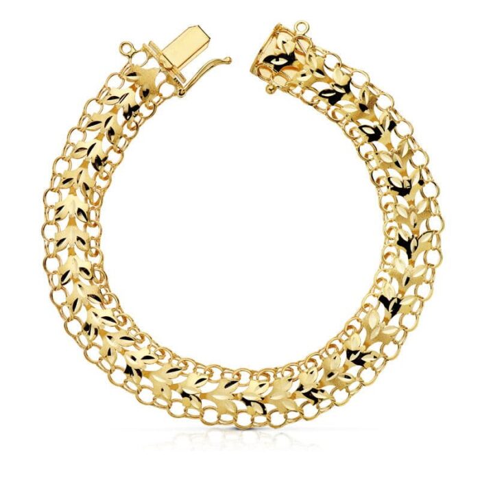 18K PULSERA ORO AMARILLO PRINCESA 10 MM 20CM 12.0 GR