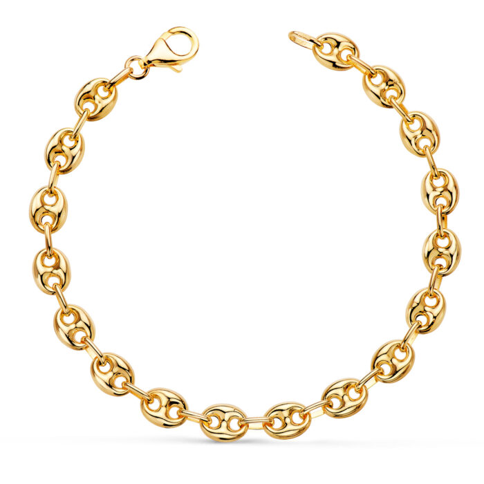 18K PULSERA ORO AMARILLO CALABROTE HUECO ANCHO: 6 MM. LARGO:  19CM