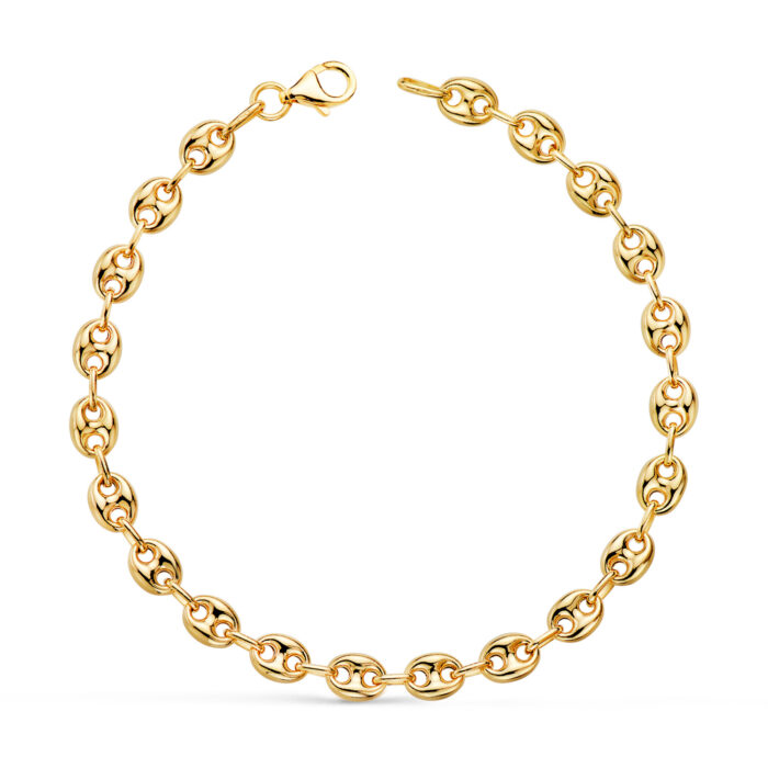 18K PULSERA ORO AMARILLO CALABROTE HUECO ANCHO: 5 MM. LARGO:  19CM