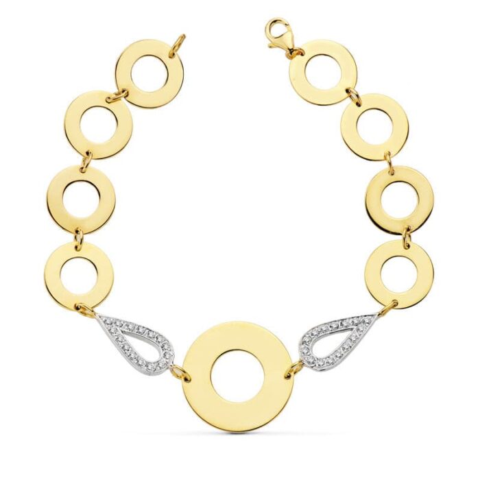18K PULSERA BICOLOR 19.5 CM