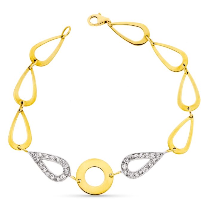 18K PULSERA ORO BICOLOR CON CIRCONITAS