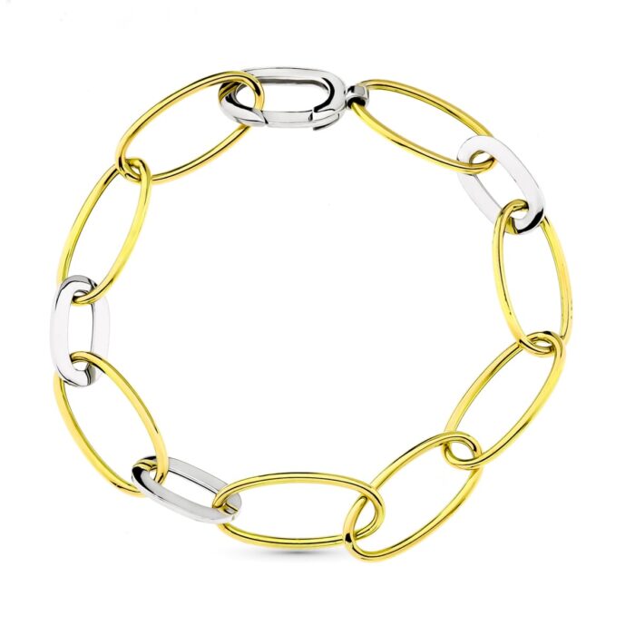 18K PULSERA BICOLOR ESLABONES