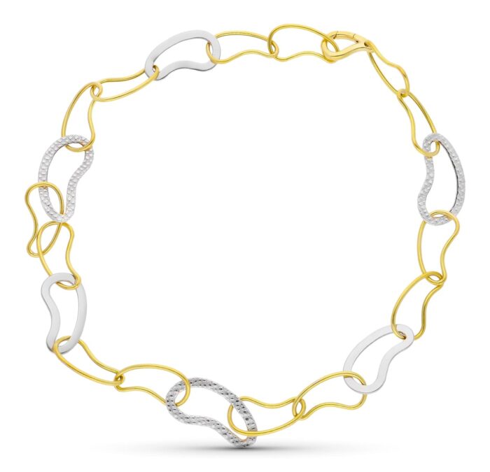 18K GARGANTILLA ORO BICOLOR ESLABONES