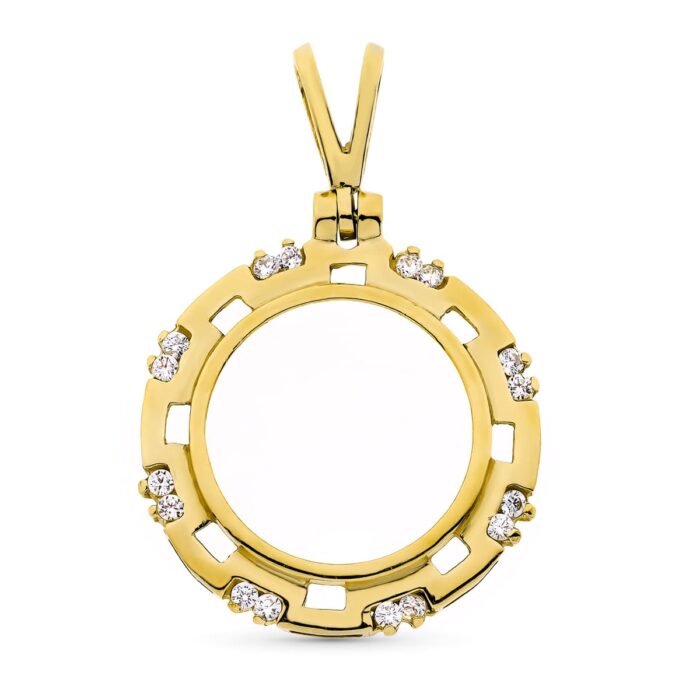 18K COLGANTE ORO AMARILLO MONEDA  19 MM 16 CIRC