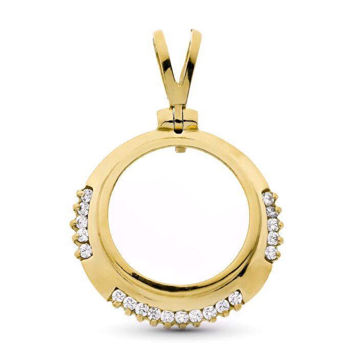 18K COLGANTE ORO AMARILLO MONEDA  19 MM 20 CIRC