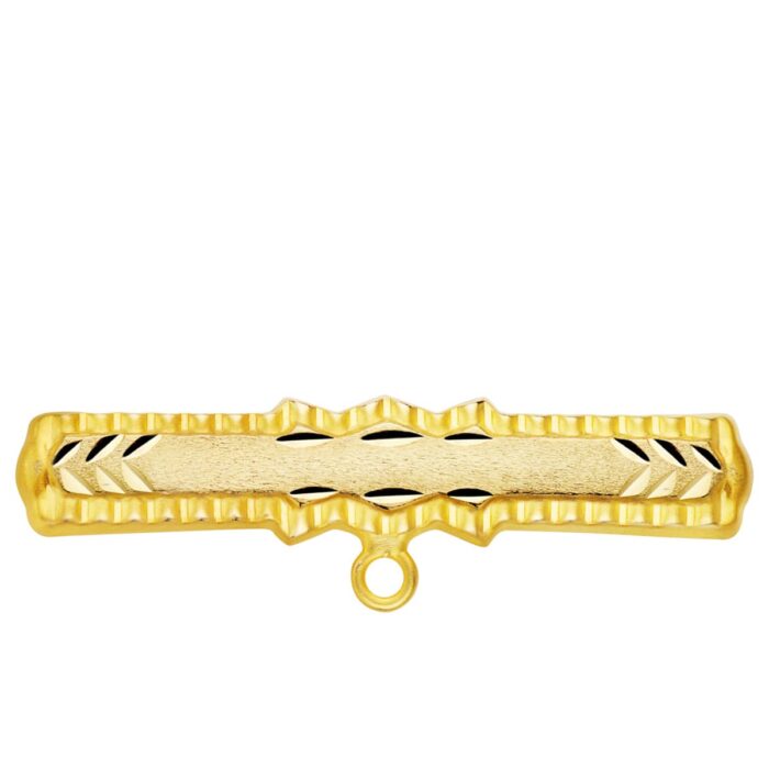 9K ALFILER ORO AMARILLO TALLADO 30X6 MM