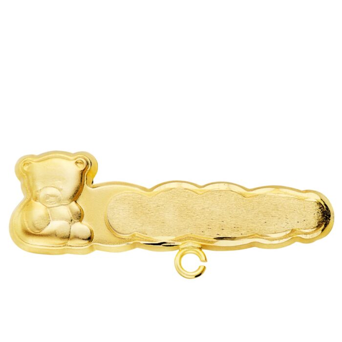 18K ALFILER ORO AMARILLO OSO TALLADO 27X9 MM