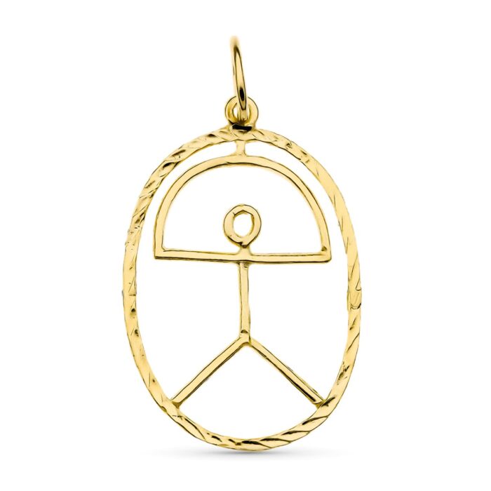 18K COLGANTE ORO AMARILLO INDALO OVAL. 26X17 MM