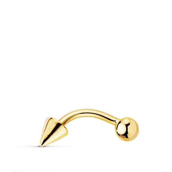 18K PIERCING CEJA ORO AMARILLO BOLA 3 MM Y PINCHO. 15X4 MM