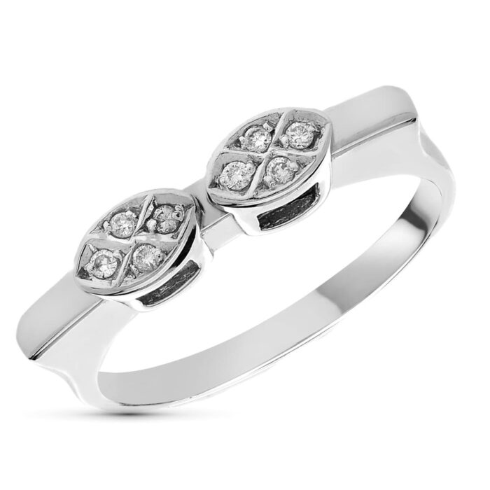 18K SORTIJA ORO BLANCO DIAMANTES TALLA BRILLANTE 0.15  QTS.