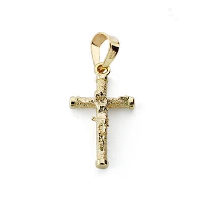 9K CRUZ ORO AMARILLO CRISTO 19X10X1.5 MM