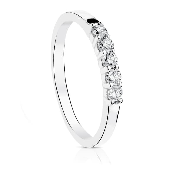 18K SORTIJA DIAMANTES TALLA BRILLANTE ORO BLANCO 0.300 QTS. PUREZA VS2 COLOR G