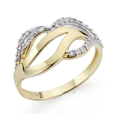 SORTIJA ORO BICOLOR 18K CON CIRCONITAS ANCHO 10 MM