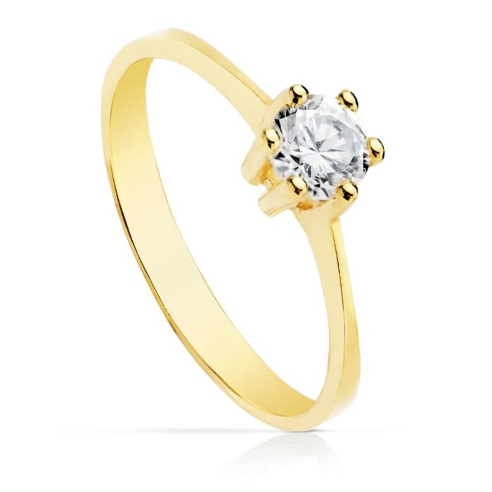 SOLITARIO ORO AMARILLO 18K CIRCONITA 5 MM
