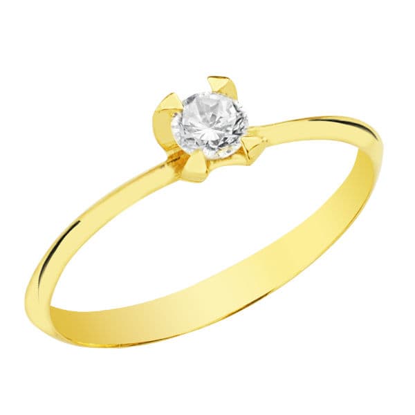 18K SOLITARIO ORO AMARILLO CIRCONITA 3.5 MM