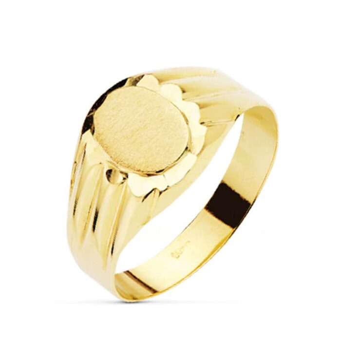 18K SELLO CADETE OVAL HUECO 8X6 MMGRABAR